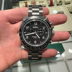 Rare Shinola,  Black and Titanium Chronograph Rambler 600 Watch #543 out of 1000